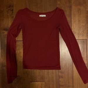 Red long sleeve with “mesh” back